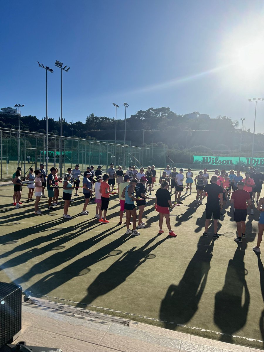 NeilsonLevante's tweet photo. Serving up some fun! Racket in hand, drink in the other - perfect recipe for a great evening! Come join us on the courts every monday at 5pm for 'sips n hits'!🎾 #tennis #activityholiday #GoodEnergy @neilsonholidays https://t.co/d3GrZI0ZsV