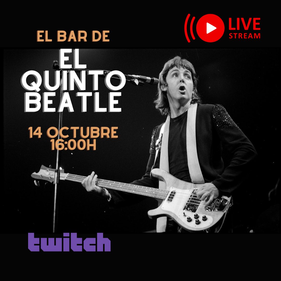 ¿Qué canciones incluiría tu concierto de @paulmccartney soñado? De eso hablamos hoy en El Bar de El Quinto Beatle. 

Pásate a las 16 horas por Twitch y coméntalo con nosotros: twitch.tv/martagnavarro