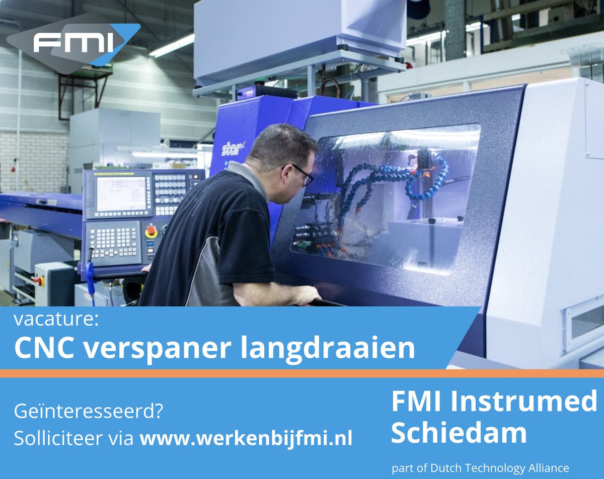 Wij hebben een leuke vacature! Iets met techniek, allernieuwste machines en ambitie. Shannon Tanis kan jou er alles over vertellen. Neem vrijblijvend contact op en wie weet zien we jou binnenkort ook bij FMI  Meer info: werkenbijfmi.nl/vacatures/153/…