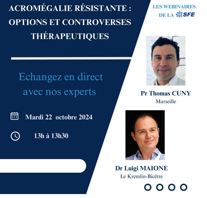 CRMR HYPO Bicêtre (@hypo_bicetre) on Twitter photo A vos agenda 🗓️, la <a href="/SFEndocrino/">SFEndocrinologie.org</a> organise un webinaire débat d'expert le mardi 22 octobre 2024 à 13h00 intitulé "Acromégalie résistante : options et controverses thérapeutiques".
ℹ️👉tinyurl.com/3yfyymap
#maladiesrares #acromégalie
<a href="/FIRENDOFrance/">FIRENDO</a> <a href="/CRMR_HYPO/">Centre de Référence Maladies Rares HYPO</a> A vos agenda 🗓️, la <a href="/SFEndocrino/">SFEndocrinologie.org</a> organise un webinaire débat d'expert le mardi 22 octobre 2024 à 13h00 intitulé "Acromégalie résistante : options et controverses thérapeutiques".
ℹ️👉tinyurl.com/3yfyymap
#maladiesrares #acromégalie
<a href="/FIRENDOFrance/">FIRENDO</a> <a href="/CRMR_HYPO/">Centre de Référence Maladies Rares HYPO</a>