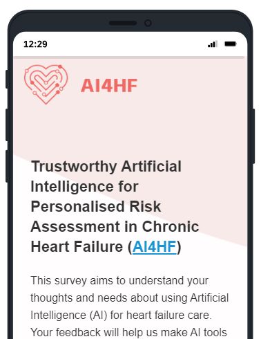 Shape the Future of Heart Failure Management! 🌟
We’re launching a survey as part of our Trustworthy Artificial Intelligence for Personalised Risk Assessment in Chronic Heart Failure. 

👉 Make your voice heard! vuamsterdam.eu.qualtrics.com/jfe/form/SV_bl…

#HeartFailure #Al #PatientCare #Health