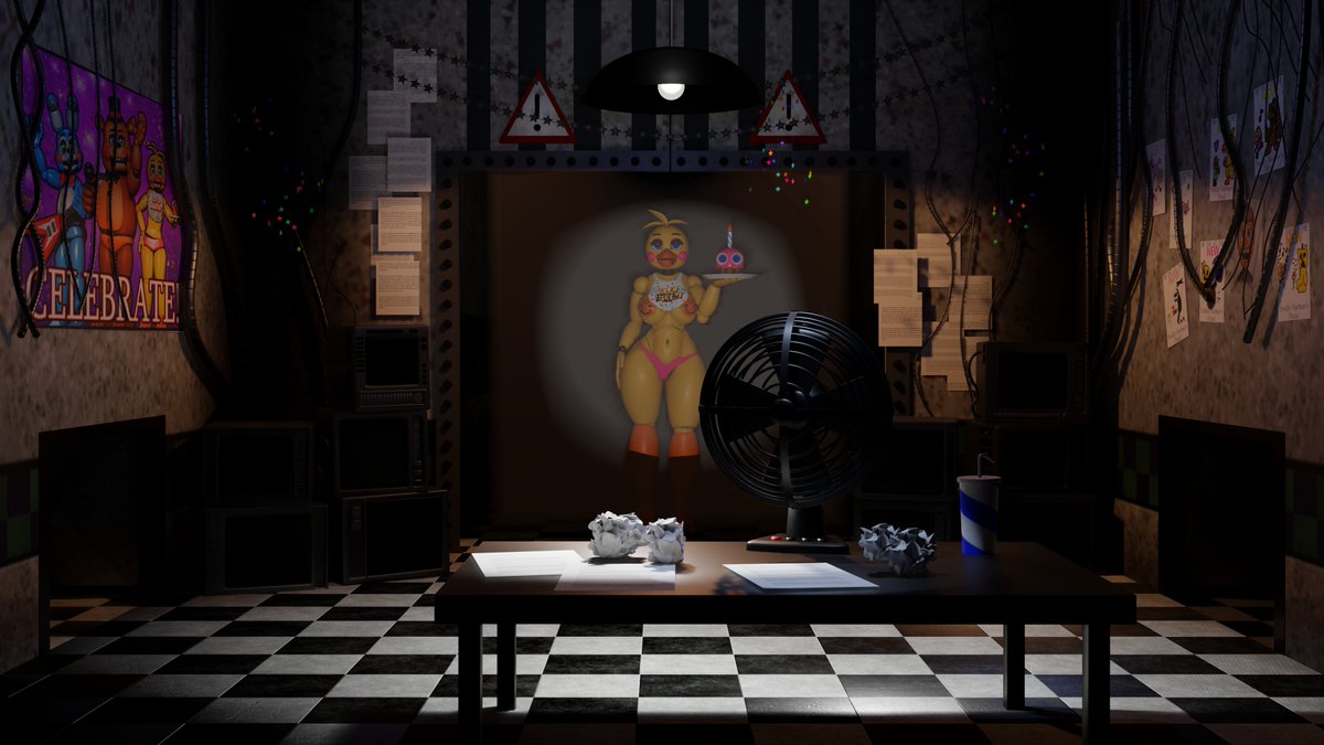 DeliverZAMN's tweet photo. Something is COOKING

Fnaf 2 office by @Arayaentertain1  
Model by @RubbinChan /Mips https://t.co/8lMISXBl9t