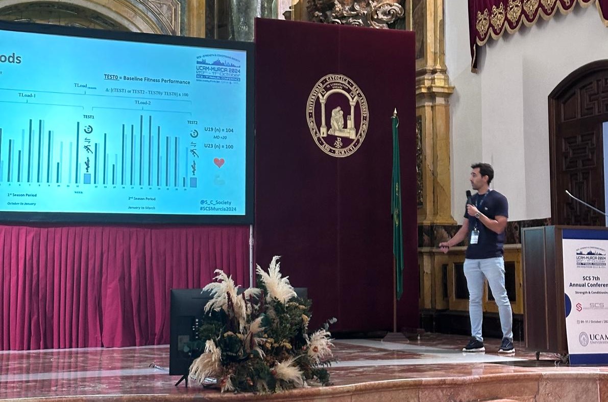 javhidde's tweet photo. Oral communication:  "Variations of Fitness Performance and Training Load between higher and lower-level young soccer players" in the 7th annual conference of the @S_C_Society @UCAM https://t.co/eIYemyt4zA