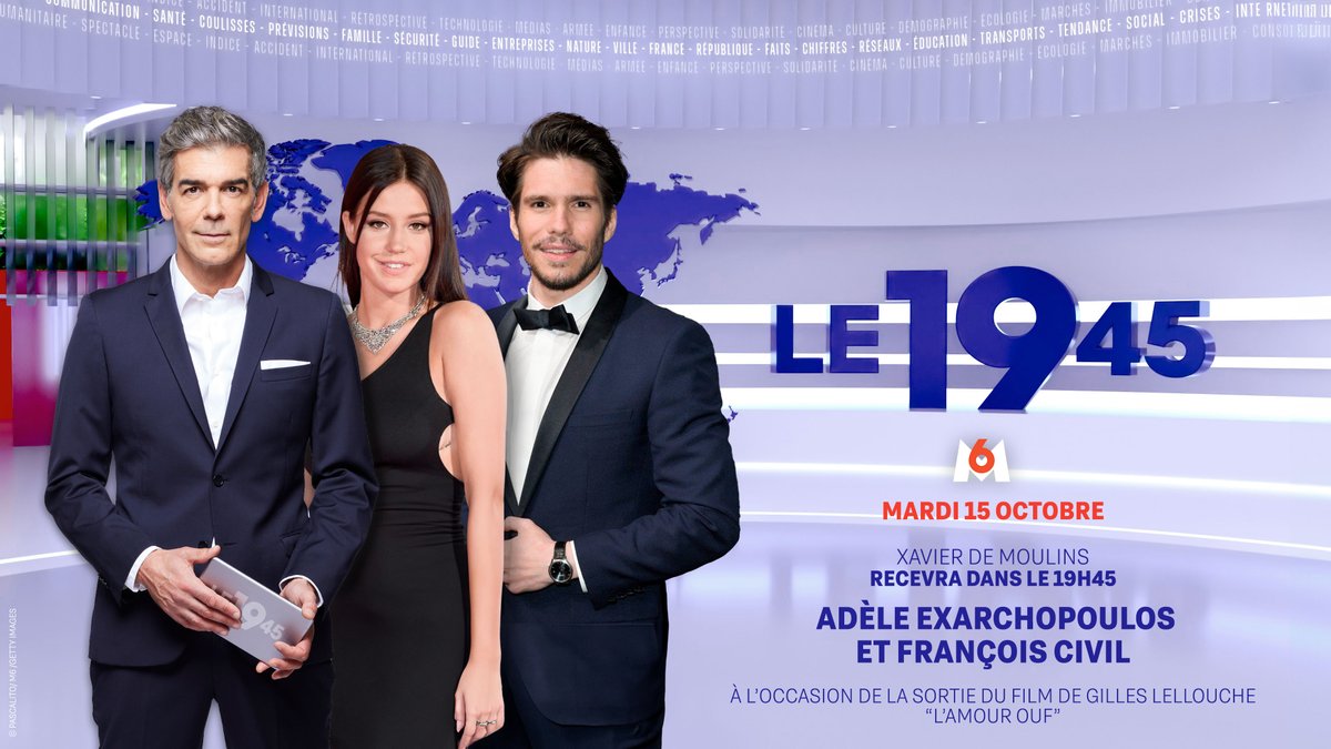 M6Pro (@m6pro) on Twitter photo 🎞️Demain dans le #19h45 sur <a href="/M6/">M6</a>, <a href="/xdemoulins/">Xavier de Moulins</a> reçoit <a href="/AdeleExarOff/">Adèle Exarchopoulos</a> et François Civil à l'occasion de la sortie du film "L'Amour ouf" réalisé par <a href="/GillesLellouche/">Gilles Lellouche</a>🎟️ 🎞️Demain dans le #19h45 sur <a href="/M6/">M6</a>, <a href="/xdemoulins/">Xavier de Moulins</a> reçoit <a href="/AdeleExarOff/">Adèle Exarchopoulos</a> et François Civil à l'occasion de la sortie du film "L'Amour ouf" réalisé par <a href="/GillesLellouche/">Gilles Lellouche</a>🎟️