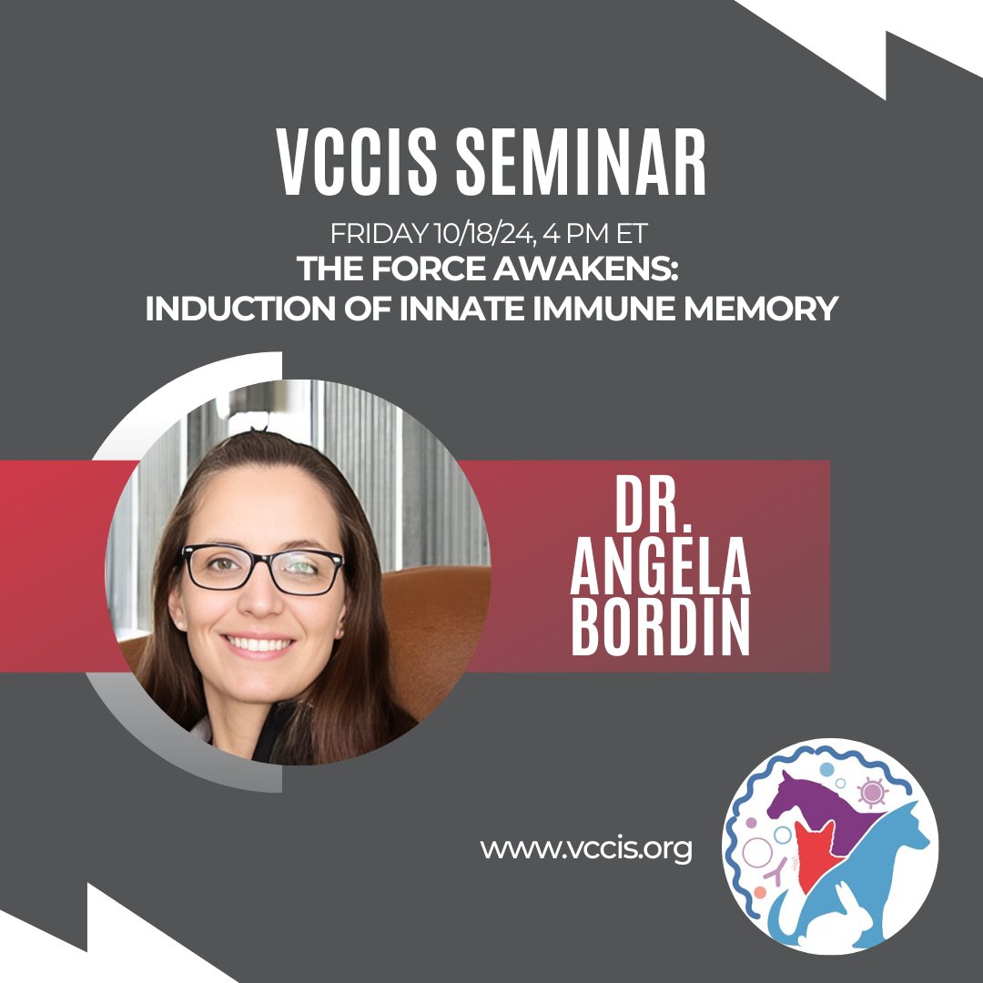 Please join us this Friday at 4 PM noon! Register at: loom.ly/vqx22CQ 
#immunology #vccis #vccisvets #vetmed #veterinary #veterinarymedicine #immunememory
