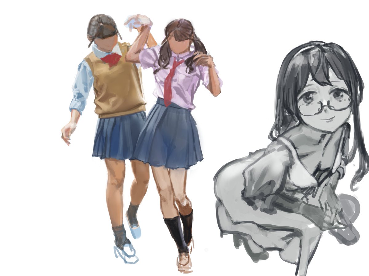「study&amp;sketch 」|絵描き◆.甘納豆栗しぐれのイラスト