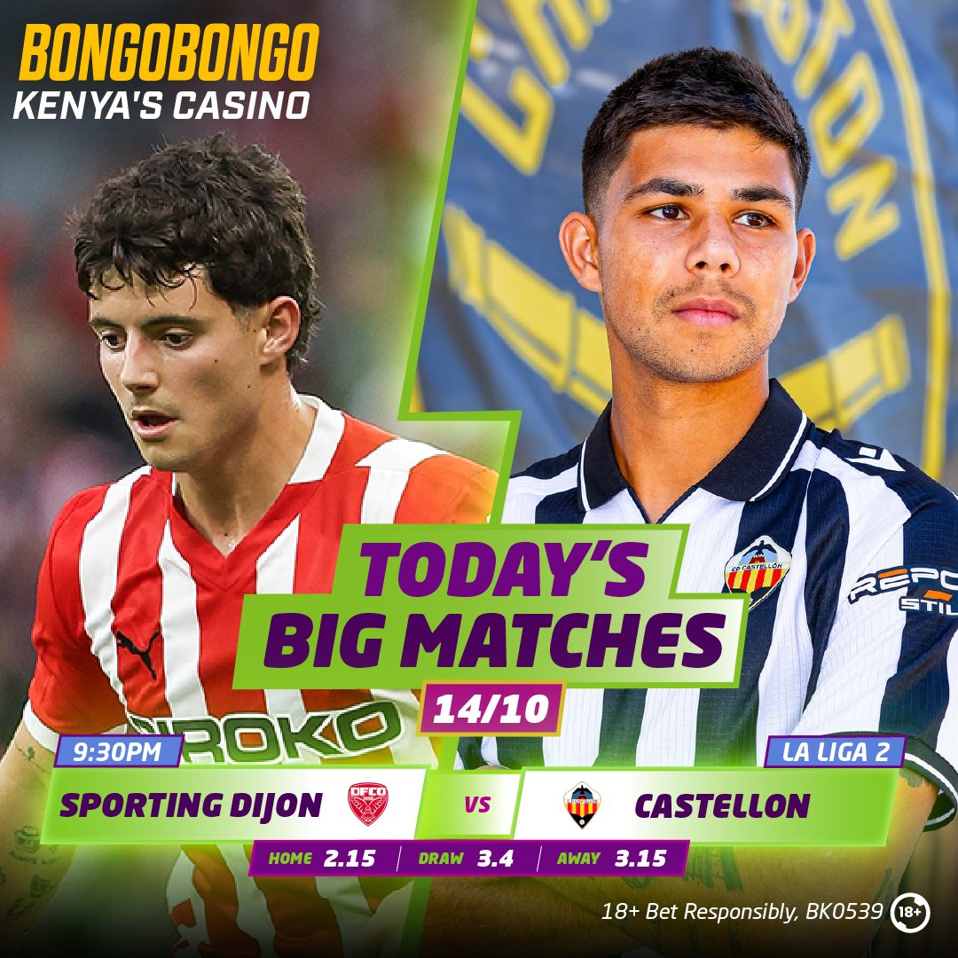 BongoBongo_KE's tweet photo. 🎖️🏆SPANISH LA LIGA 2🎖️🏆
▪️Sporting Dijon x Castellon▪️ 
Want 100 Free Spins? 👇
https://t.co/TSrRFgNEs2
Download our new App:
https://t.co/SrTbdLY768 👈
.
#Football #Soccer #LaLiga2 #Spanish #SportingDijon #Castellon #UEFA #NationsLeague #Germany #Netherlands https://t.co/oUIE66ysij