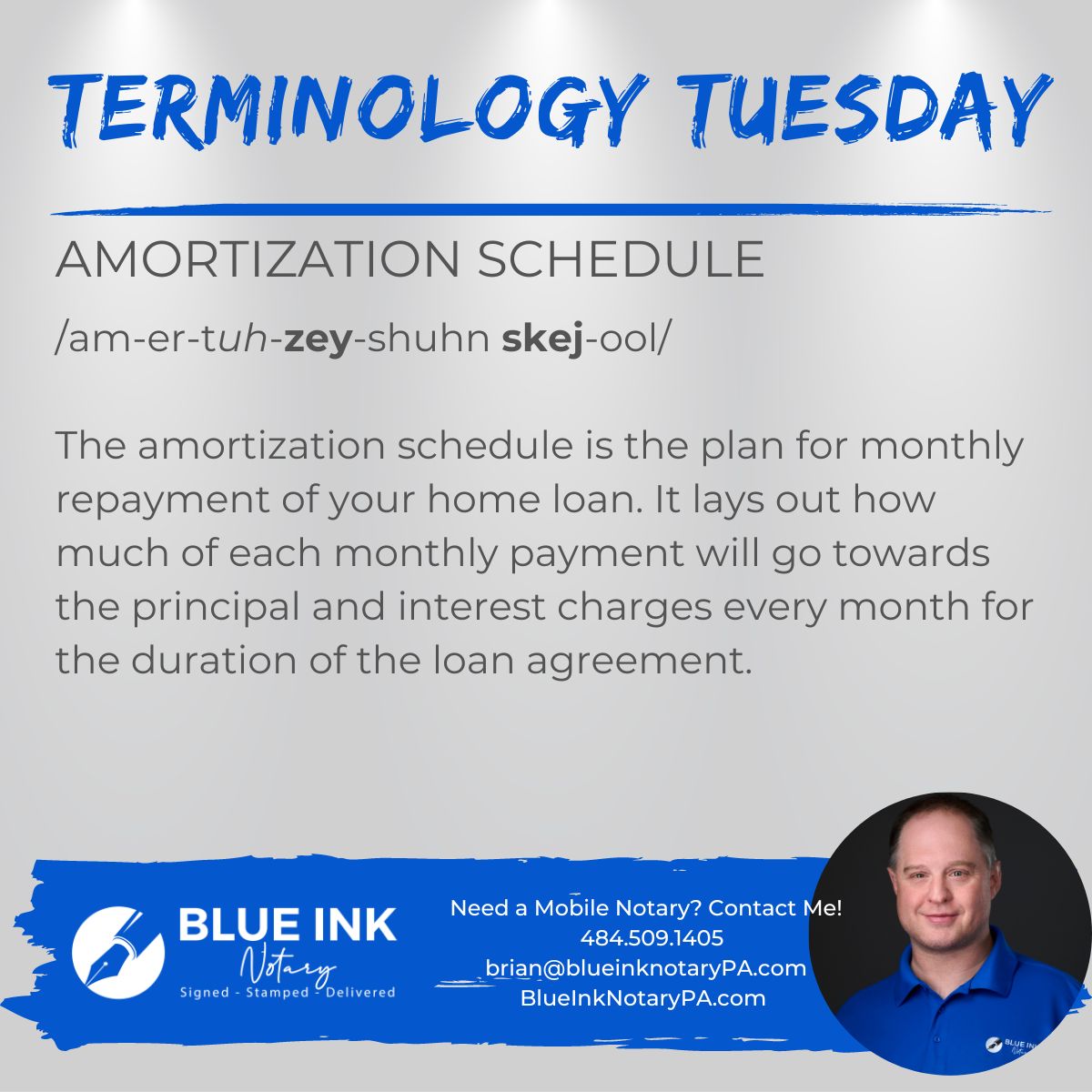 BlueInkNotaryPA's tweet image. Continuing our look at common loan documents (both those that require notarization and those that don't) for 1st time home buyers.

#terminologytuesday #notaryterms #signingagent #mobilenotary #notary #notarypublic #firsttimehomebuyers #amoritizationschedule