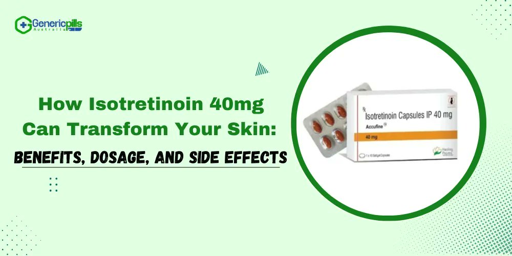 GenericpillsAus's tweet photo. How Isotretinoin 40mg Can Transform Your Skin: Benefits, Dosage, and Side Effects

Acne is one of the most common conditions individuals are undergoing. The condition is affecting millions of people worldwide- we can say.

We are sure that you can help you to determine the one reason. Ranging from major to mild, acne becomes a major difficulty if left untreated.

Hence, the right control is needed at the right time. Therein, individuals suffering from stubborn, cystic, or nodular acne need treatment.

In the case where people do not respond to the conventional treatment. In turn, Isotretinoin 40mg is one of the proven medicines that comes in oral form and helps to control acne to let your skin retain back its shine and smooth.

Read More - https://t.co/R7xZ1TONoW

#Isotretinoin40mg #Acne #SkinHealth #Benefits #Dosage #SideEffects #genericpillsaustralia
