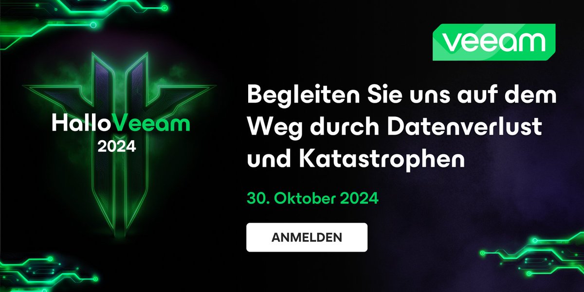 🎃 Die Gruselsaison beginnt! Unser virtuelle Escape Room bei #Halloveeam 2024 wartet mit IT-Albträumen auf dich. Bist du bereit für diesen Nervenkitzel? Jetzt anmelden >> 🔗 bit.ly/3Y8h4Xw #Halloween #Cybersecurity #Veeam