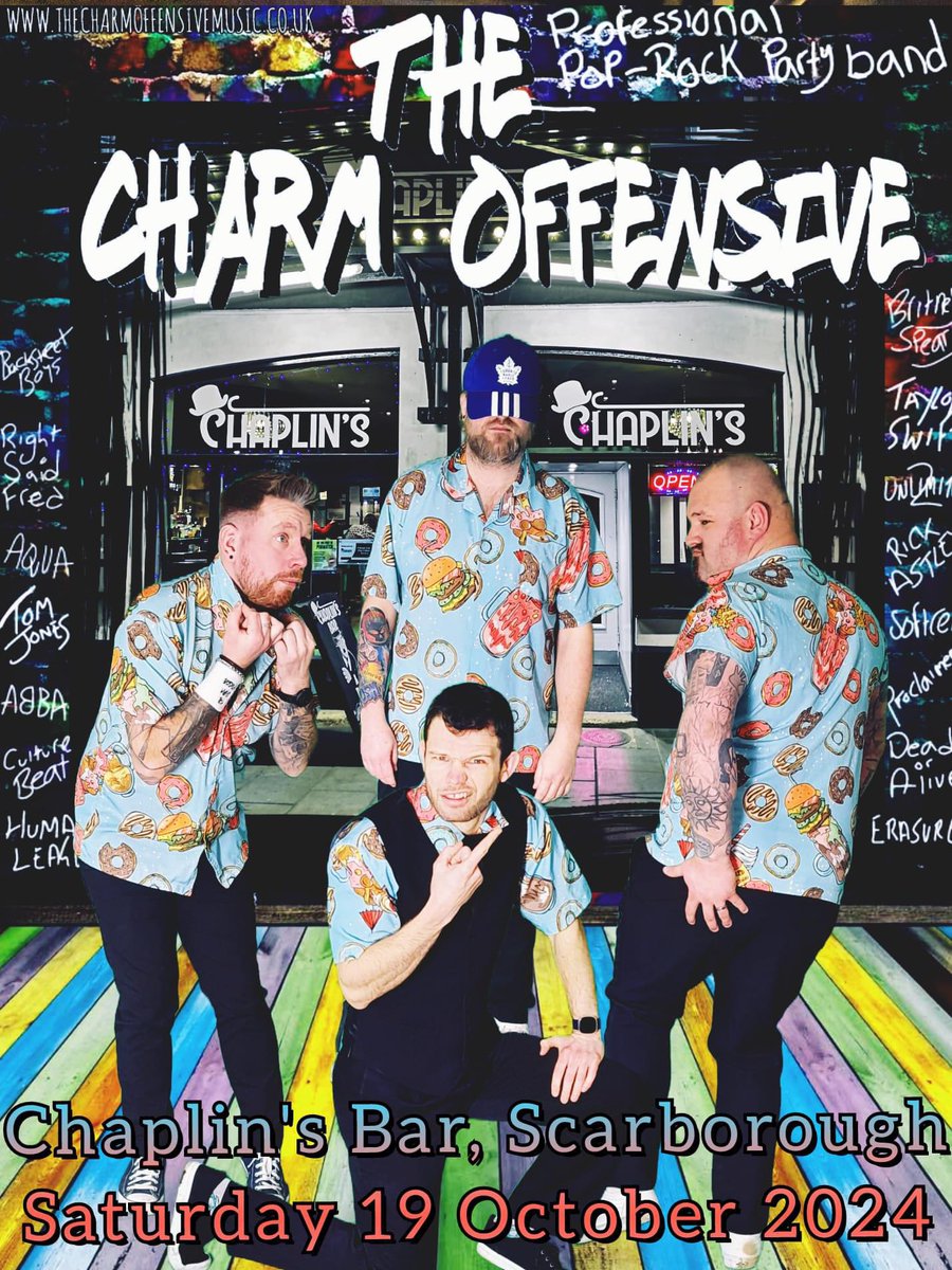 Catch us hitting up Chaplins Bar in Scarborough this Saturday!

Looking forward to our debut at a new venue. 

Do you think they’re ready for us? 👀

#professionalpartyband #professional #partyband #popclassics #rocktwist #popgoespunk #livemusic #hull #hulllive