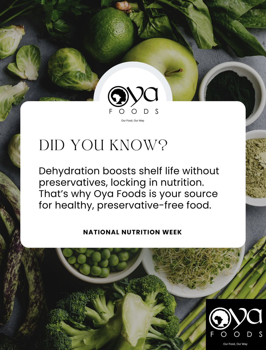 Join us in celebrating National Nutrition Week by making smarter, healthier choices. Snack better with Oya Foods and enjoy the benefits of real, nutrient-rich food. 🍊🍋🥬🍍 

Shop Oya Foods now! Link in bio

#nationalnutritionweek #nutritionweek #HealthyEating  #Oyafoods