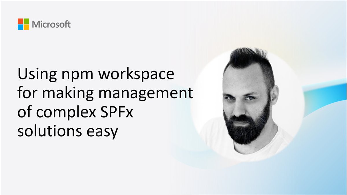 💡 Learn how to manage complex SPFx solutions easily with npm workspace!

Join <a href="/StfBauer/">Stefan Bauer</a> for this demo about using npm workspace for making management of complex SPFx solutions easy.

📺 Watch now → msft.it/6011m4ykl

#Microsoft365Dev #SharePoint #SPFx