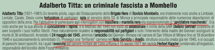 Wikileaks_Ita's tweet photo. Adalberto #Titta capo 🇮🇹 servizio segreto🕵 clandestino #Anello per 30 anni, pilota #BrigateNere e spia #SS chiamato "il seviziatore mascherato" per l'abitudine di partecipare agli interrogatori con maschera e mantella nera, arrestato dai partigiani nel 1945 amnistiato nel 1946 https://t.co/6L6CNqjwiW