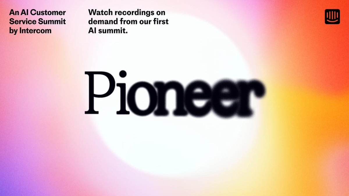 _PiOfAI's tweet photo. 📷 Watch Intercom's AI customer service summit

Intercom just held Pioneer - its first-ever AI customer service summit - and if you missed it, all sessions are now available on-demand.

Here’s what to expect:

1. Practical strategies to seamlessly integrate AI with your support team

2. 3. A first look at Fin 2, Intercom’s most advanced AI Agent yet

Insights from companies who’ve successfully scaled support without adding headcount

Watch Pioneer on-demand today - https://t.co/3CULRtub6g