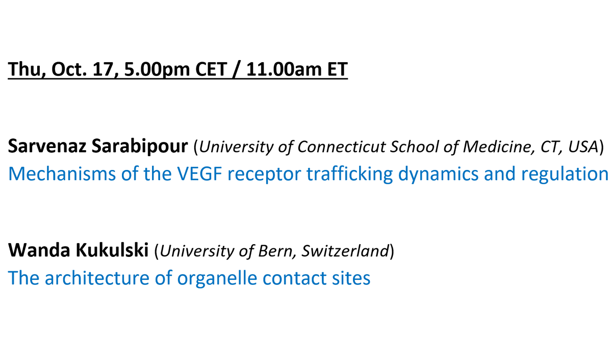 Ishier Raote (@ishier_raote) on Twitter photo 📢Two exciting #MembraneTraffic seminars this week!
Join <a href="/felixmendu/">Fèlix Campelo</a>, <a href="/Fran_Bottanelli/">Francesca Bottanelli</a> and me for some stellar science with Sarvenaz Sarabipour <a href="/SSarabipour/">Sarvenaz Sarabipour</a> and Wanda Kukulski <a href="/KukulskiWanda/">Wanda Kukulski</a>
More information at felixcampelo.wixsite.com/membranetraffi… 📢Two exciting #MembraneTraffic seminars this week!
Join <a href="/felixmendu/">Fèlix Campelo</a>, <a href="/Fran_Bottanelli/">Francesca Bottanelli</a> and me for some stellar science with Sarvenaz Sarabipour <a href="/SSarabipour/">Sarvenaz Sarabipour</a> and Wanda Kukulski <a href="/KukulskiWanda/">Wanda Kukulski</a>
More information at felixcampelo.wixsite.com/membranetraffi…