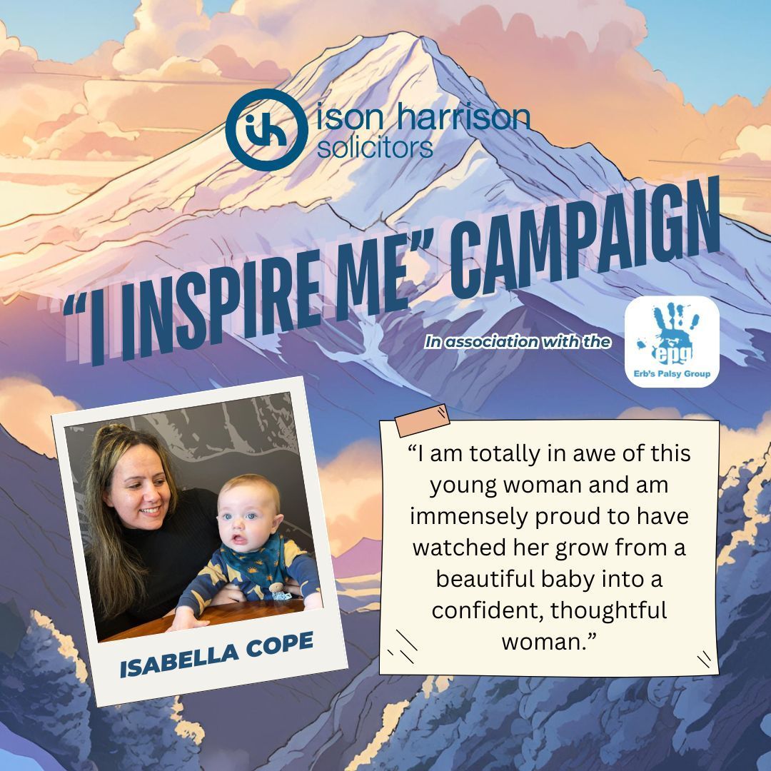 I Inspire Me 🩷 
 
#ErbsPalsyAwarenessWeek
 
Isabella was nominated for our Erb’s Palsy ‘I Inspire Me’ campaign for her strength and determination, having achieved so much in her short life.
 
She underwent several surgeries for her injury and has been open about her struggles