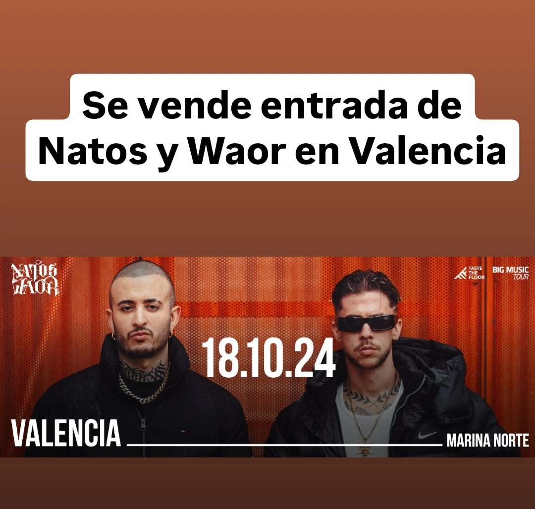 _hachepe's tweet photo. Vendo entrada para Natos y Waor en Valencia.
No puedo ir por motivos de salud :(

Agradezco un rt para que llegue a más gente! https://t.co/M3QwWeYrNL