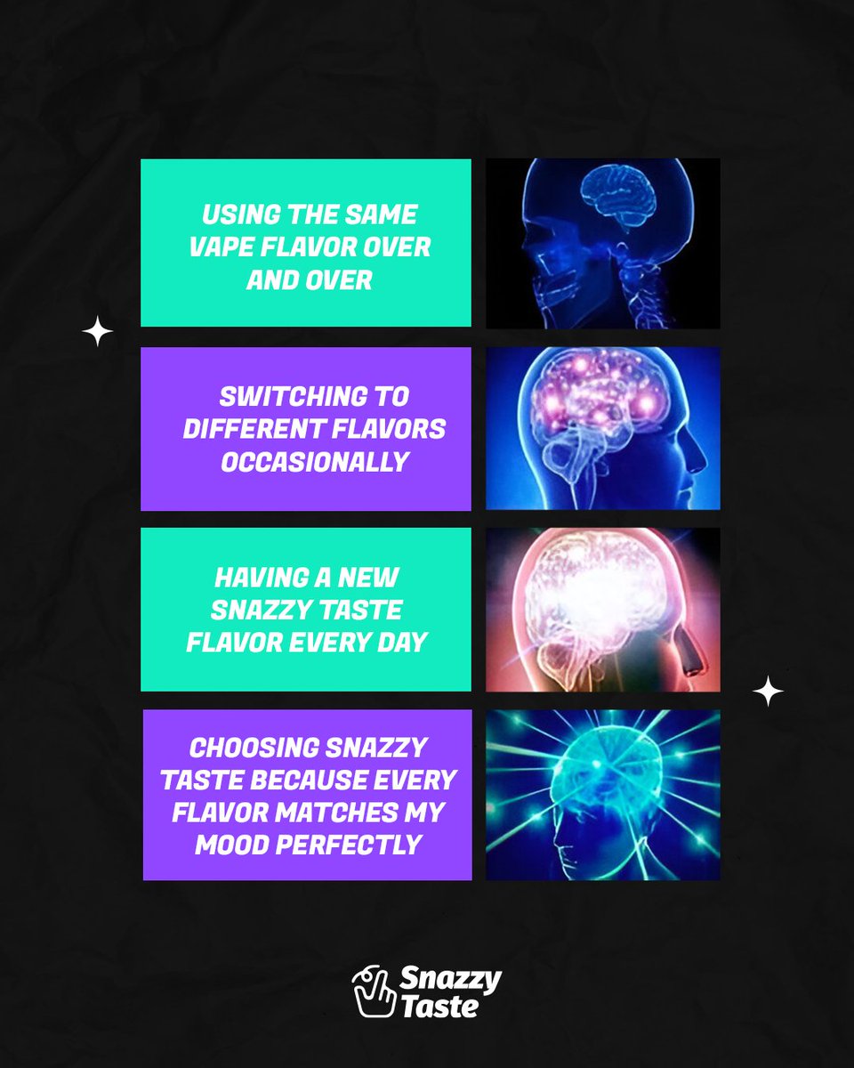 SnazzyTaste's tweet image. Sometimes, you just need something new. 

Get your fresh flavor fix at snazzytaste.com 😂💥

#vapingtime #fruityvape #sweetvibes #smoothflavors #puffperfect #vapedaily #vapecommunity #vapelifestyle #flavorchaser