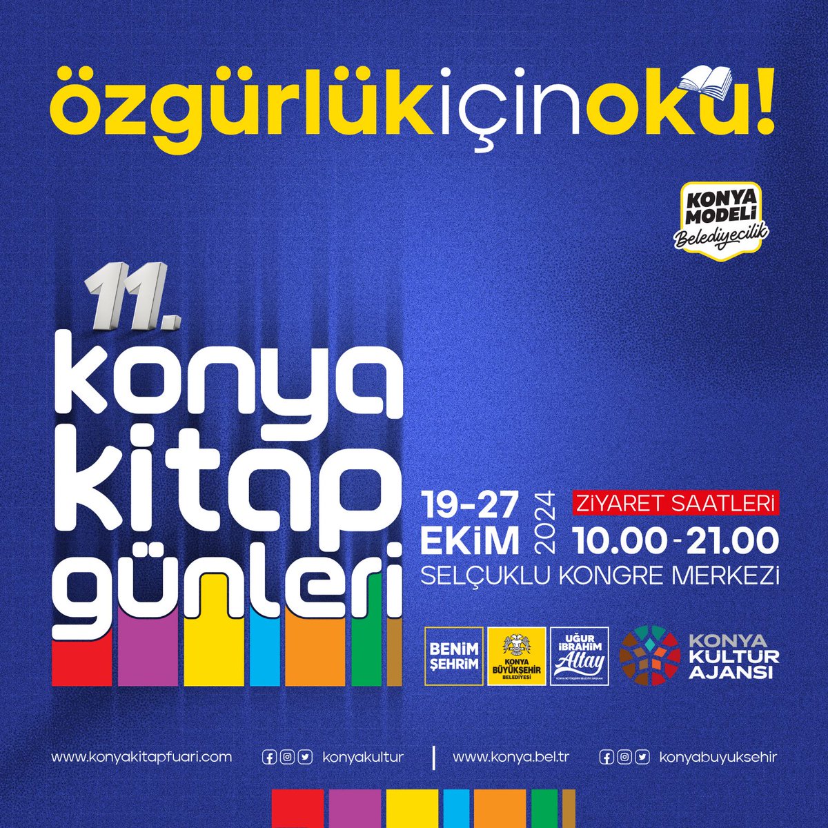 Konyabuyuksehir's tweet photo. 📚 Kitapseverler Hazır Mısınız?

🧐 Merakla beklediğiniz “Konya Kitap Günleri” başlıyor!

🗓 19-27 Ekim 2024 
📍 Selçuklu Kongre Merkezi 
⏰ 10.00-21.00

#KonyaKitapGünleri