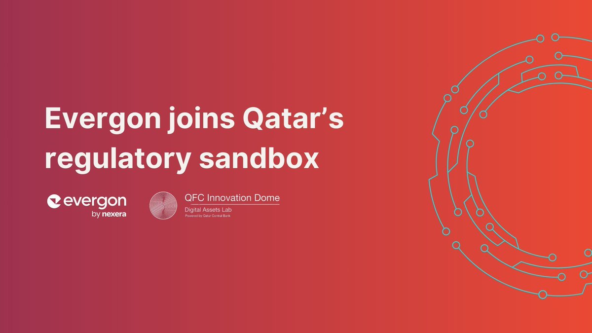 Evergon (@evergonlabs) on Twitter photo 📣 Exciting news! Evergon has been selected to join Qatar’s regulatory sandbox, the <a href="/QFCAuthority/">Qatar Financial Centre</a> Digital Assets Lab, which will allow us to further expand our compliant omnichain #tokenization infrastructure. 🚀
Read all about it here 👇
buff.ly/3NnpyVM
<a href="/QNAEnglish/">Qatar News Agency</a> 📣 Exciting news! Evergon has been selected to join Qatar’s regulatory sandbox, the <a href="/QFCAuthority/">Qatar Financial Centre</a> Digital Assets Lab, which will allow us to further expand our compliant omnichain #tokenization infrastructure. 🚀
Read all about it here 👇
buff.ly/3NnpyVM
<a href="/QNAEnglish/">Qatar News Agency</a>