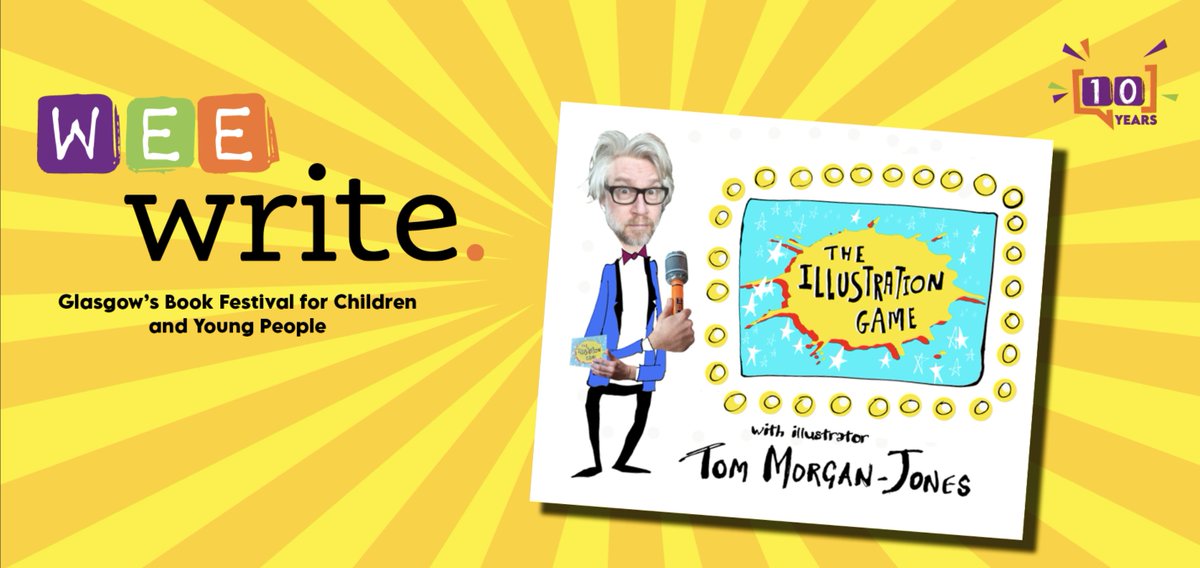 Glasgow friends it's time to write 'FUN!' in your calendar on Sat 9th Nov. I'm bringing 'The Illustration Game' to the Mitchel Library.
It'll be family fun at Glasgow's fabulous book festival for children, the one and only #WeeWrite.
<a href="/AyeWrite/">Aye Write</a> <a href="/GlasgowLib/">Glasgow Libraries</a> 
glasgowlife.org.uk/event/1/tom-mo…