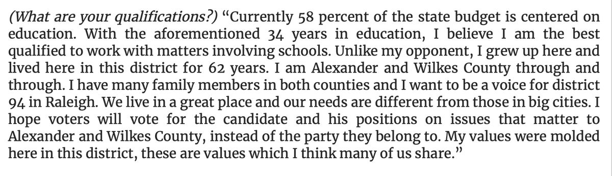 Thank you to the Wilkes Record for this opportunity for the voters of our district to compare candidates in the upcoming election.

thewilkesrecord.com/eddins-to-face…