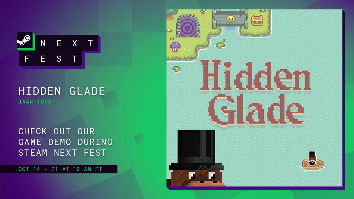 Hidden_Glade's tweet photo. Hidden Glade takes part in Steam Next Fest! 🥳 Tonight, everyone will be able to try the demo version directly via Steam. I look forward to your suggestions and feedback. Also today I will surprise you with another announcement, so stay tuned. https://t.co/opbHrHoACd