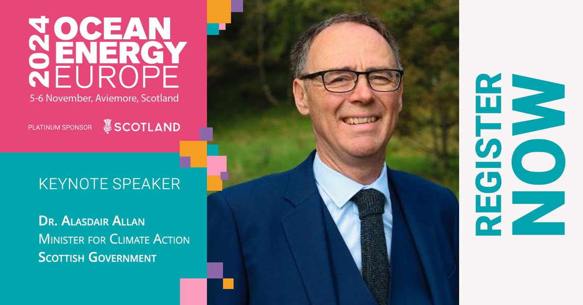 Delighted to welcome Scotland's Climate Action Minister Dr. Alasdair Allan to deliver a keynote speech at #OEE2024 on 6/11 at 11:15.  

Check out the full programme &amp; register now!

🏴󠁧󠁢󠁳󠁣󠁴󠁿oceanenergy-europe.eu/annual/program…🏴󠁧󠁢󠁳󠁣󠁴󠁿