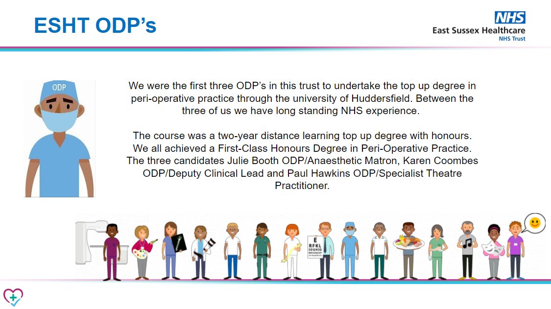 ESHT_AHPs (@esht_ahps) on Twitter photo At ESHT, we support our AHPs with developing their education pillar of practice driving the ongoing quality of our peri-operative practice. We are incredibly proud of our ODP's. #AHPsDay2024
<a href="/ESHTNHS/">East Sussex Healthcare NHS Trust</a> <a href="/NHSSussex/">NHS Sussex News</a> @ESHT_CHIC <a href="/ESHT_IE/">ESHT Integrated Education</a> <a href="/anne_canby/">#hellomynameis Anne Canby ππ³οΈβπ</a> <a href="/SuzanneRastrick/">Suzanne Rastrick</a> <a href="/The_HCPC/">HCPC</a> At ESHT, we support our AHPs with developing their education pillar of practice driving the ongoing quality of our peri-operative practice. We are incredibly proud of our ODP's. #AHPsDay2024
<a href="/ESHTNHS/">East Sussex Healthcare NHS Trust</a> <a href="/NHSSussex/">NHS Sussex News</a> @ESHT_CHIC <a href="/ESHT_IE/">ESHT Integrated Education</a> <a href="/anne_canby/">#hellomynameis Anne Canby ππ³οΈβπ</a> <a href="/SuzanneRastrick/">Suzanne Rastrick</a> <a href="/The_HCPC/">HCPC</a>