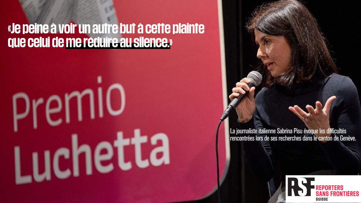 <a href="/Sabrinapisu/">Sabrina Pisu</a>, journaliste italienne pour <a href="/espressonline/">L'Espresso</a>, basée à Genève, a dû batailler ferme, durant deux ans, face à une plainte pénale déposée par le Département genevois de l’Instruction publique à propos de l’un de ses articles.

🔗 rsf-ch.ch/je-peine-a-voi…