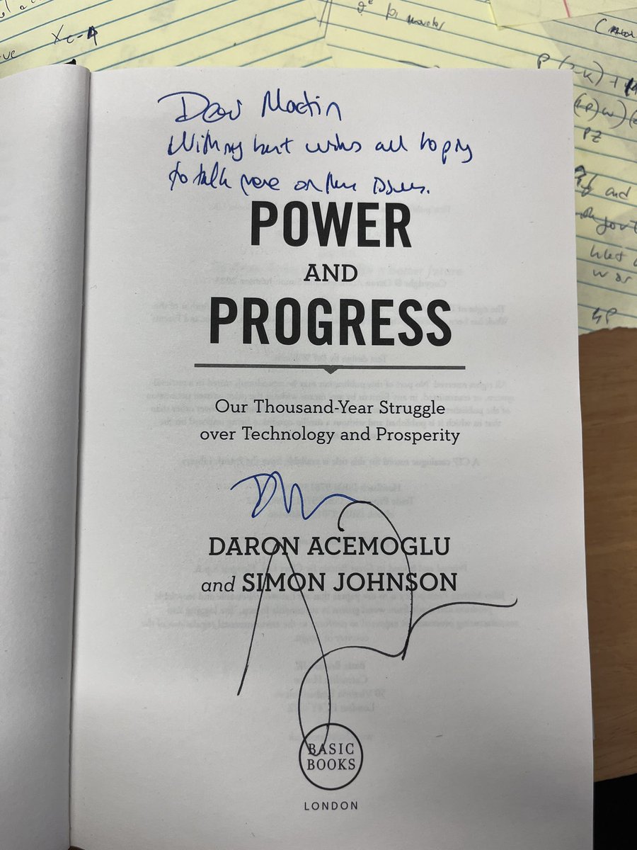 Martin Beraja (@martinberaja) on Twitter photo Let me share a little story about <a href="/DAcemogluMIT/">Daron Acemoglu</a>. In my mind and heart, this is what makes him truly Noble. With or without a <a href="/NobelPrize/">The Nobel Prize</a>.
One afternoon <a href="/MITEcon/">MIT Economics</a>, I hear a knock on my door. “Come in,” I say. Daron is standing there… tall as always.
He is holding something in Let me share a little story about <a href="/DAcemogluMIT/">Daron Acemoglu</a>. In my mind and heart, this is what makes him truly Noble. With or without a <a href="/NobelPrize/">The Nobel Prize</a>.
One afternoon <a href="/MITEcon/">MIT Economics</a>, I hear a knock on my door. “Come in,” I say. Daron is standing there… tall as always.
He is holding something in