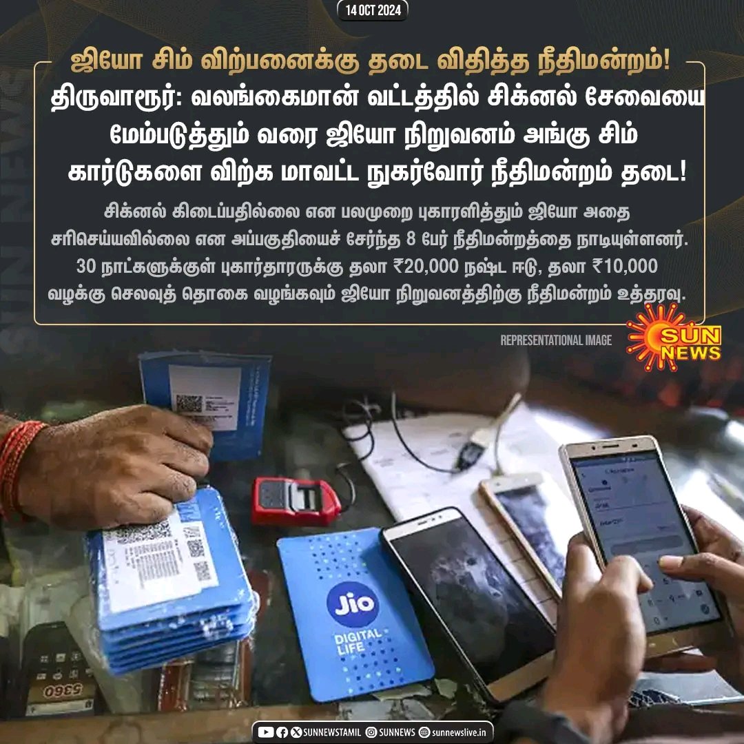 MubarakDravidan's tweet photo. கடலில் ஒரு டம்ளர் தண்ணீர் மொண்டு எடுப்பதைவிட குறைவான அபராதம் ஜியோ நிறுவனத்துக்கு இது
நாடு முழுவதும் தடை விதுத்து இருந்தால் தீர்ப்பு அருமை

#Thiruvarur  #JioSImCard https://t.co/Bx5WyJGmIy