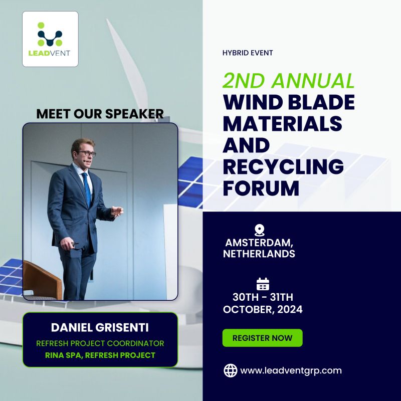 We're going to the <a href="/leadvent/">Leadvent Group</a> 2nd Annual Wind Blade Materials and Recycling Forum! 

Looking forward to joining this gathering of industry experts to share the #REFRESH #blade #recycling concept. Learn more ➡️ tinyurl.com/45xwkphm

#windbladerecycling #windbladematerials