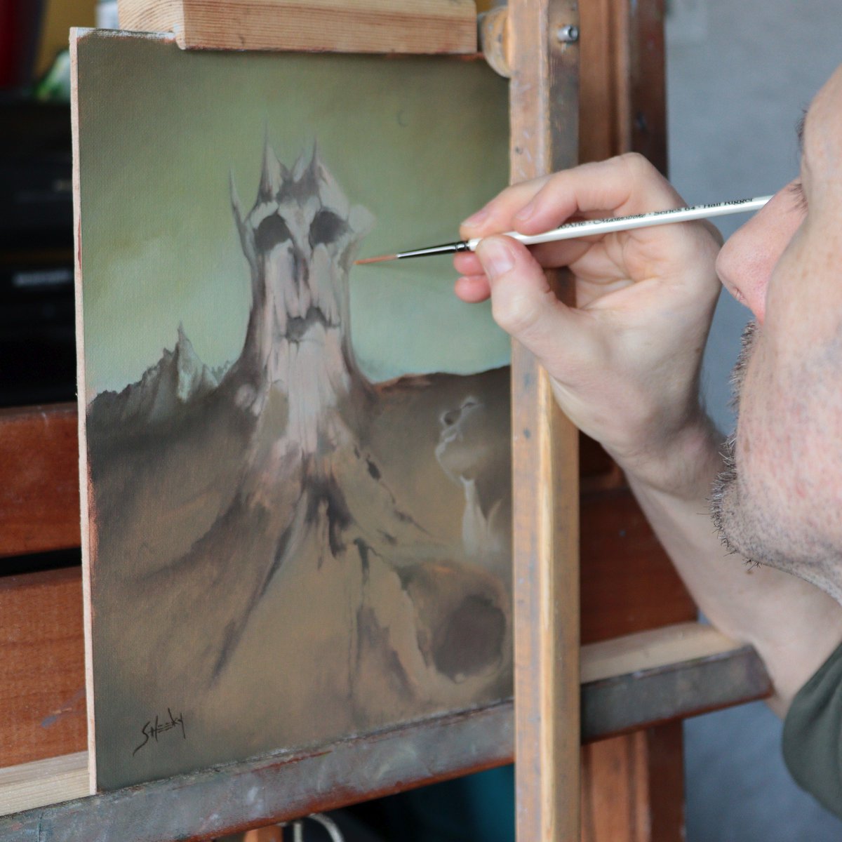 Last few strokes on this little painting today, the last of the summer's paintings. A painting to dream by: 'Castle for the King of Death', oil on canvas panel, 20x50cm.
#art #painting #oilpainting