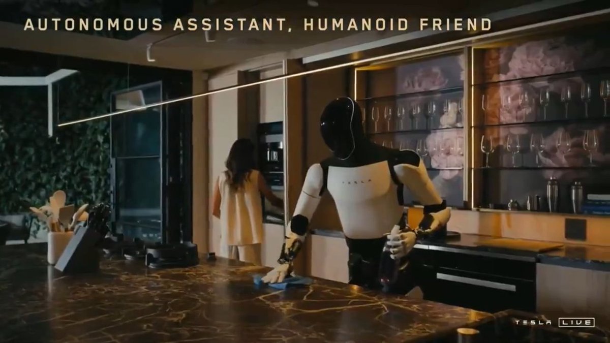 SimoneOnFire's tweet image. We're NOT there yet!👇
AI technology continues to advance at an unprecedented pace and the concept of self-learning robot home assistants is becoming more intriguing, but we're not ready yet. Tesla just showed a glimpse of the future.  
#Tesla #AI #Robots
1l.ink/LZMQDLB