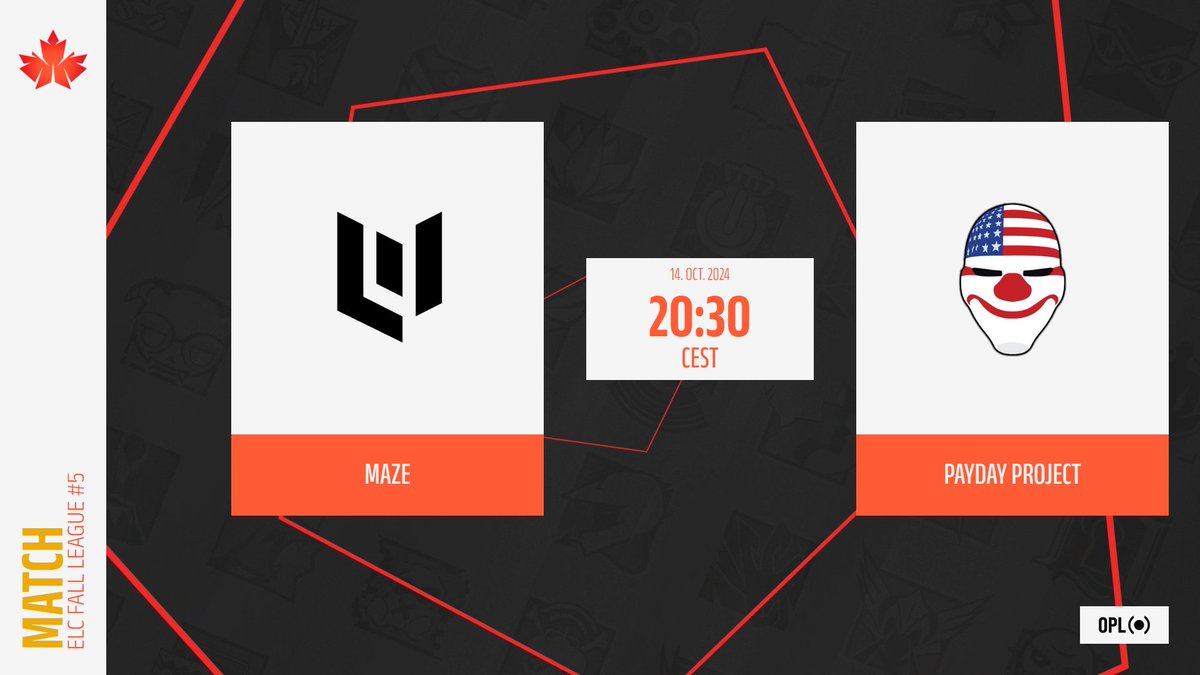 R6Maze's tweet photo. Today is 7th playday against #PaydayProject, 20.30 CEST https://t.co/fN7r0u2YfT