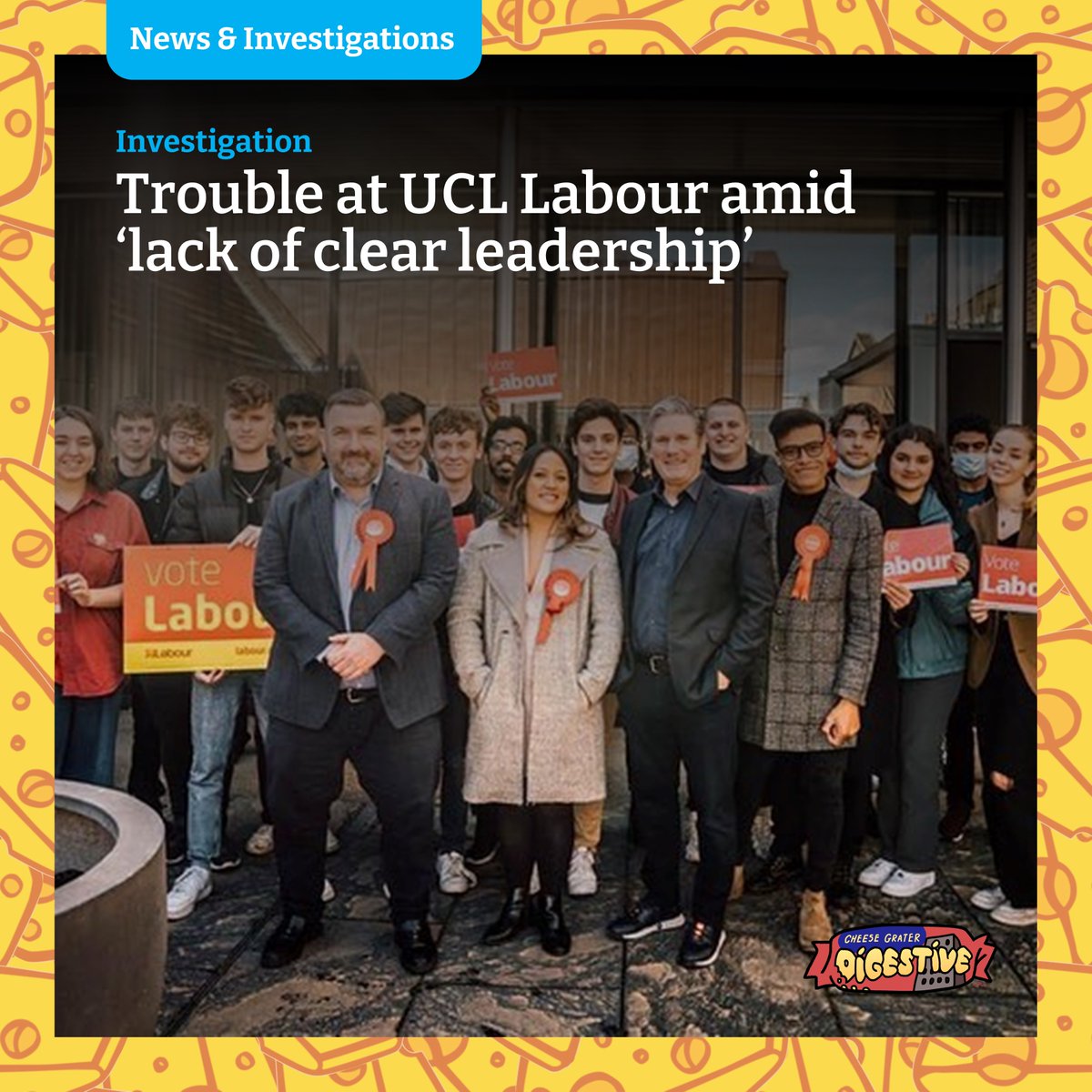 UCLCheeseGrater's tweet photo. The UCL Labour Society is off to a rocky start to the new academic year as its handful of remaining members complain about the ‘lack of clear leadership’, writes @robertjdelaney3.  

⬇️Read the full story here https://t.co/ITXirl5ACd https://t.co/JCBfszkMRI