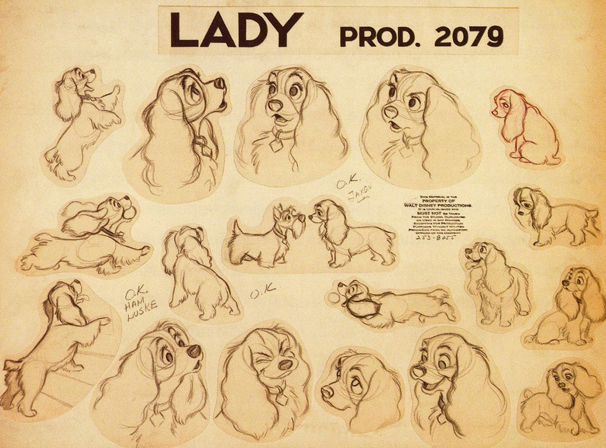 70 Original Concept Art, Model Sheets, Character Design, Background made for Disney Classic: Lady and the Tramp -  Gallery update and Details : https://t.co/yBptvfpI9v 