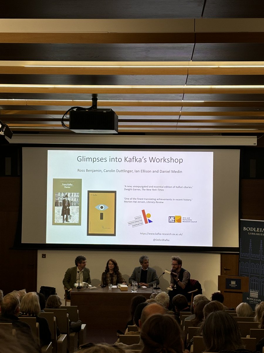Oxford Kafka (@oxfordkafka) on Twitter photo Glimpses into Kafka's Workshop: A great discussion of Kafka’s diaries between translator <a href="/rossmbenjamin/">Ross Benjamin</a>, <a href="/CaroDuttlinger/">Carolin Duttlinger</a>, Daniel Medin <a href="/AUParis/">AUP</a> and Ian Ellison. Many thanks to <a href="/bodleianlibs/">Bodleian Libraries</a> to hosting! Glimpses into Kafka's Workshop: A great discussion of Kafka’s diaries between translator <a href="/rossmbenjamin/">Ross Benjamin</a>, <a href="/CaroDuttlinger/">Carolin Duttlinger</a>, Daniel Medin <a href="/AUParis/">AUP</a> and Ian Ellison. Many thanks to <a href="/bodleianlibs/">Bodleian Libraries</a> to hosting!