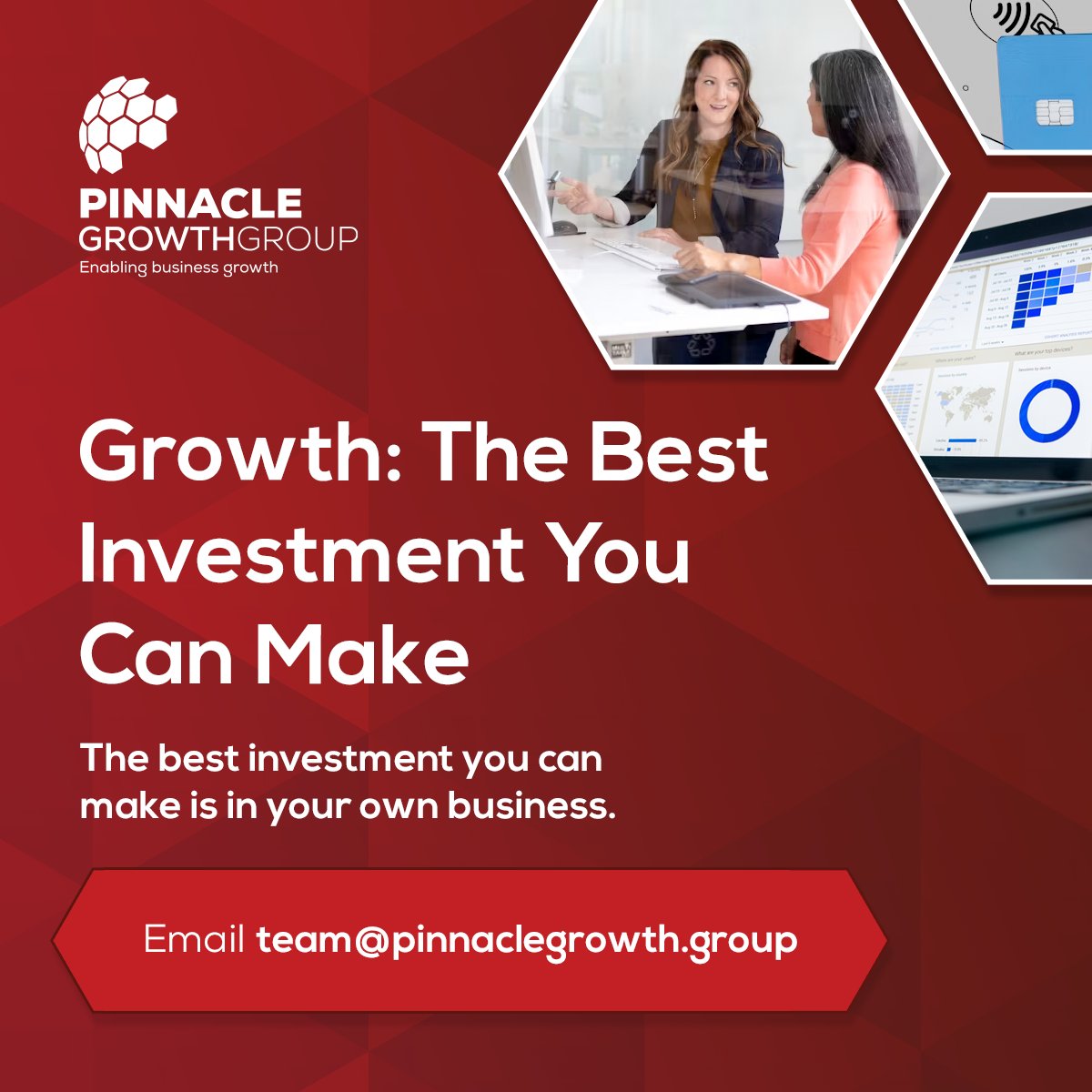 Whether it’s through innovation, new partnerships, or operational improvements, growth doesn’t happen by accident—it’s a strategic choice. At Pinnacle Growth Group, we help businesses unlock the resources they need to expand and succeed. 
Contact us at team@pinnaclegrowth.group