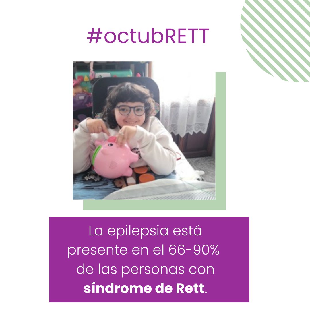 asociacionrett's tweet photo. La epilepsia afecta al 66-90% de las personas con síndrome de Rett, y en un 17-20% puede ser refractaria. Las crisis pueden ser generalizadas o focales, y el EEG suele mostrar un enlentecimiento según la edad.

#sindromederett #octubrett https://t.co/851mhSqjhB