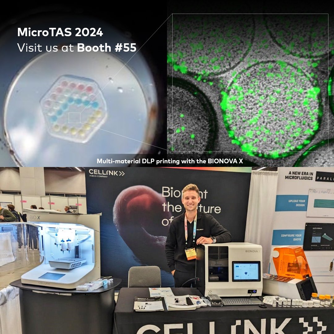 #MicroTAS2024 is underway in Montreal, Canada! We're excited to connect with researchers and demonstrate how our technology can elevate their work to the next level. Come visit our bioprinting experts Anthon Shamapto Guha and William Bradford in Booth #55.