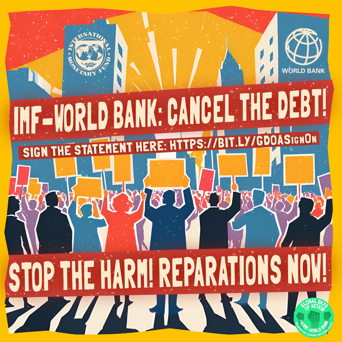 alvikk's tweet photo. Time’s up! Demand debt, economic, and climate justice NOW. Stand with us during the Global Days of Action vs. the IMF-WB. Endorse the statement and make your voice heard: https://t.co/wAxIy1O5GP 
#StopTheHarm
#CancelTheDebt
#GDoA2024
#YouOweUs https://t.co/s7cx4ZLvOt