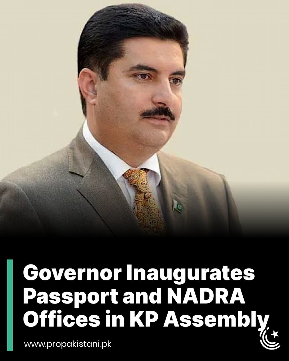 ProPakistaniPK's tweet image. Governor Khyber Pakhtunkhwa, Faisal Karim Kundi, on Monday, inaugurated passport and NADRA offices in the provincial assembly.

Read More:  propakistani.pk/2024/10/14/gov… 

#KP #NADRA #PassportOffice #ProvincialAssembly