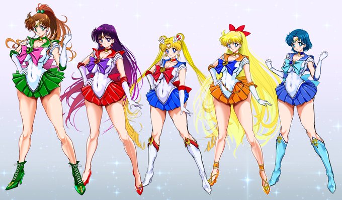 セーラームーン (ラフ落書き) 
なんか急に描きたくなったシリーズ、内部太陽系戦士が揃ったのでひとまず集合絵。😏 
やっぱり1人だけ体格がとびぬけてるまこちゃんが好こ。
#セーラームーン #SailorMoon 