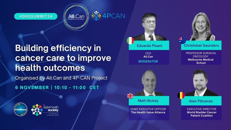 🌟 Transform healthcare with us on November 6th! Join our session at the Digital Health Society Summit, co-organized by 4P-CAN &amp; All.Can International.

🗓️ Session: "Building Efficiency in Cancer Care"
⏰ Time: 10:10am - 11:00am CET

👉 Register: echalliance.com/events-health-…