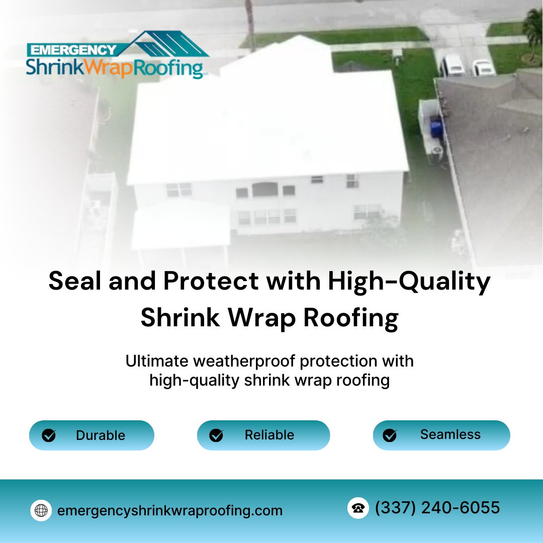 shrinkwraproof's tweet photo. Protect your home with Emergency Shrink Wrap Roofing's durable shrink wrap roofing! Our high-quality, weather-resistant wrap ensures a secure, leak-proof seal during construction or after storm damage.  Trust us for reliable roofing solutions!

#ShrinkWrapRoofing #RoofProtection https://t.co/ALTMy5Snyr