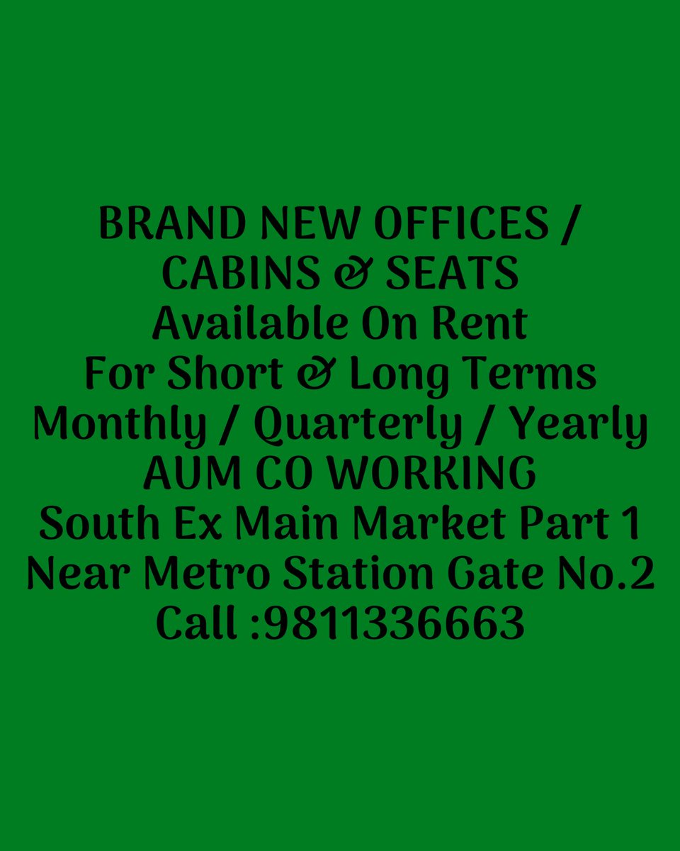 ramanch0506's tweet image. AUM CO WORKING SPACES

SOUTH EXTENSION 1
NEW DELHI

MOST PRESTIGIOUS ADDRESS OF NEW DELHI

CALL:9811336663

#coworks #coworking #coworkingspaces #coworkinglife #coworkers #coworkingspace #office #cowork #officespace #conferenceroom #conferencerooms #meetingrooms #coworkingoffice