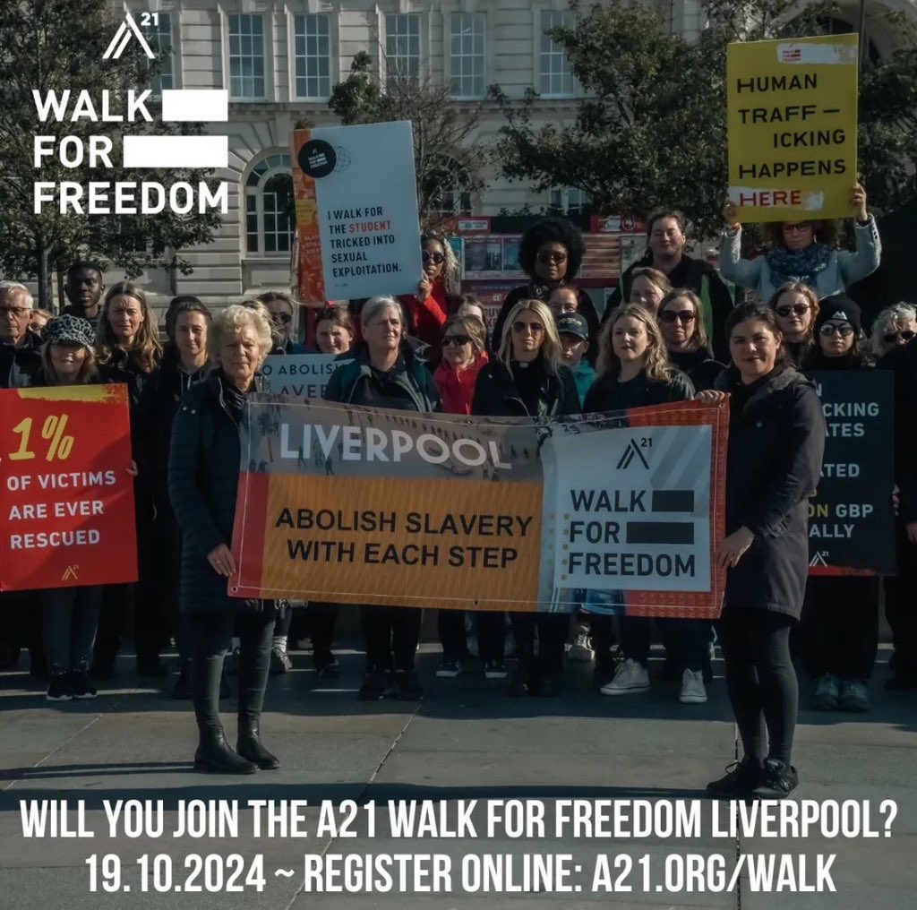 WFF_Liverpool's tweet photo. Join us on SATURDAY for the @a21 walk for freedom. Meet us at 10am @SlaveryMuseum https://t.co/p61RIUzpyB
